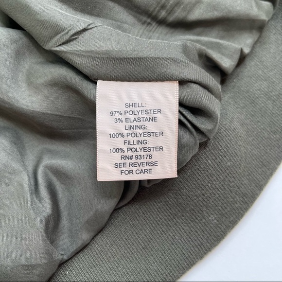 New Philosophy Rich Olive Green Satin 90s Zip-up Preppy College Bomber Jacket - Picture 13 of 16